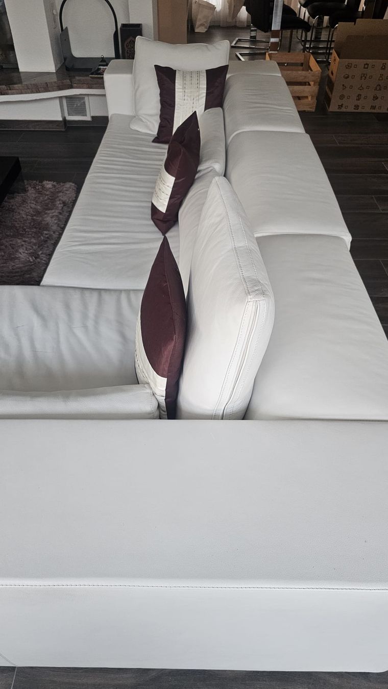 Sofas: Ecksofa, Leder, weiss – D'occasion à Freienstein par Mitenand 3