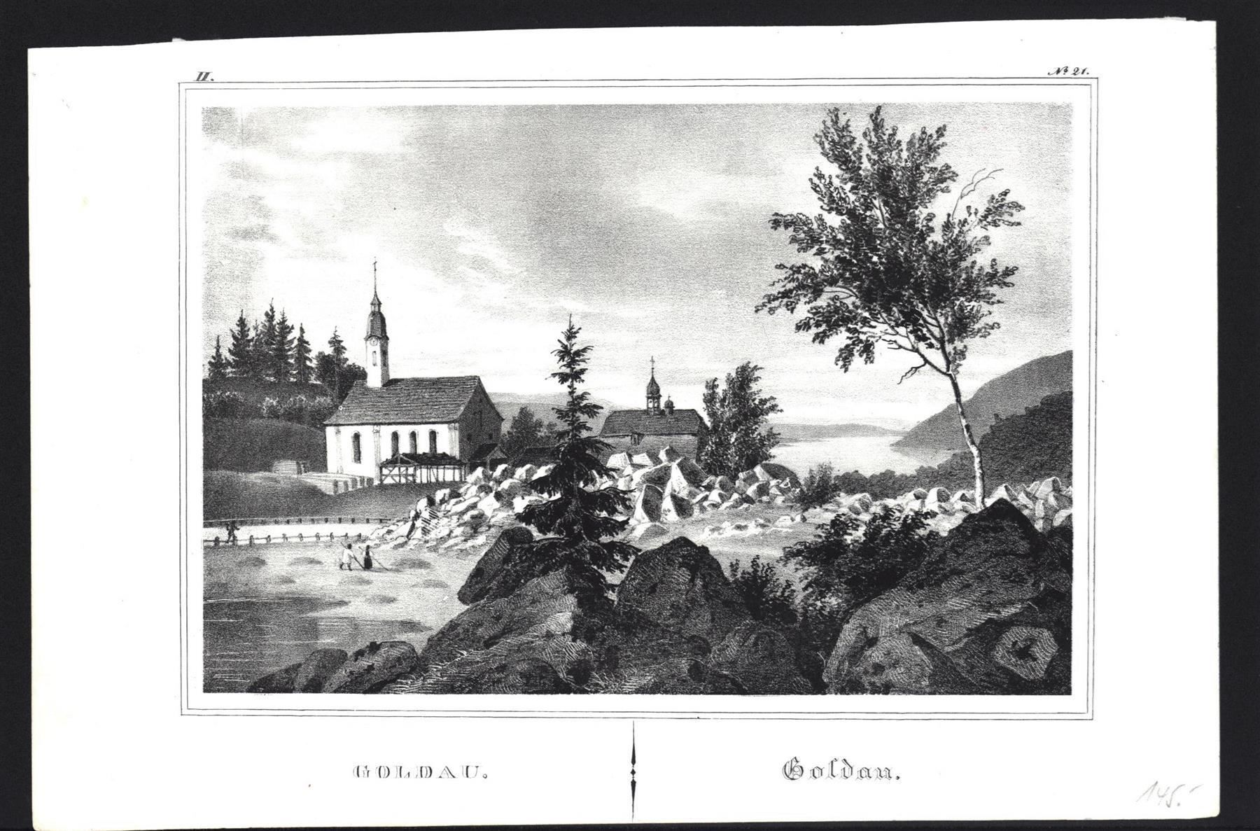 Gravures: Goldau Lithographie 1838 – D'occasion à Rafz par Helvet32