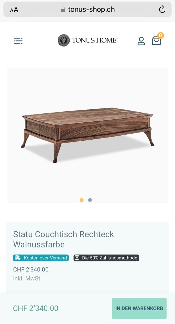 Tavoli: Couchtisch Walnussholz NP 2’340.- – Usato da Wollerau venduto da Loli-04 5