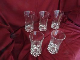 Wasser-Gläser, Apéro-Gläser 5 Stück, 14cm hoch. Glasklar