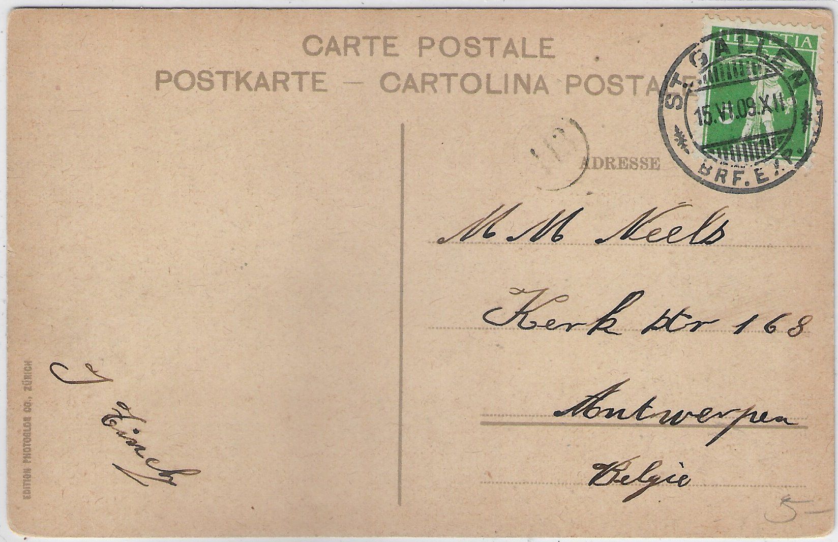 Cartoline postali: St. Gallen - Rosenberg - Tram - Litho – Usato da Ettingen venduto da Kartenplanet 1
