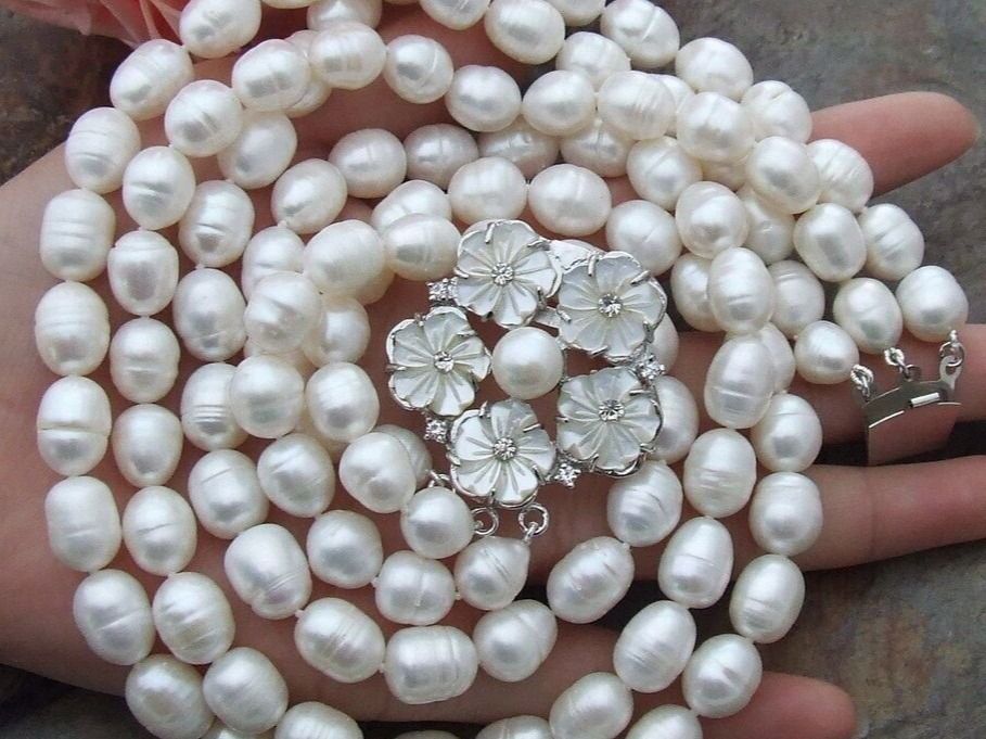 Catenine: Blume Lua Perlen Kette Echt 1cm Collier Perle Vrai Halskette – Nuovo (secondo la descrizione) da Prilly venduto da ilyria73 3