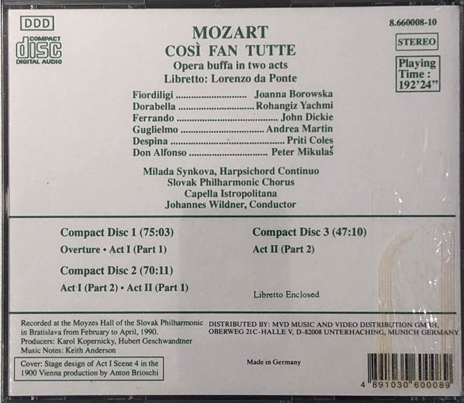 CD: Mozart - Cosí fan tutte – Nuovo e nell'imballaggio originale da Grüningen venduto da azulblanco 1