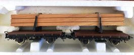 Lima 9038 H0 Drehschemelwagen mit Langholzladung, neu, DC