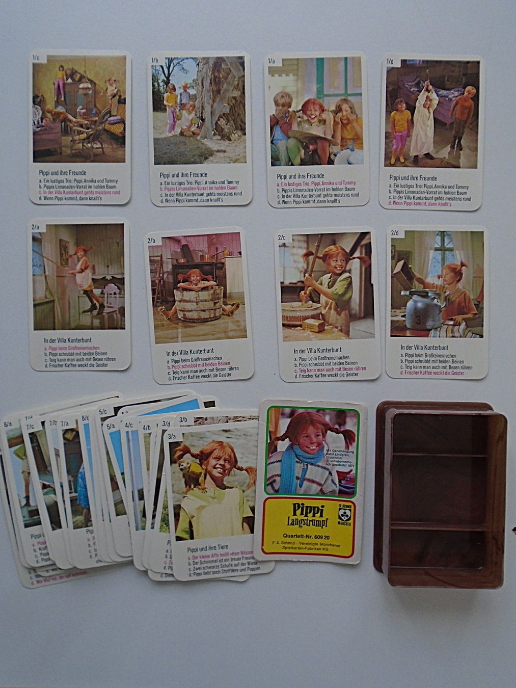 Spiele: vintage Quartett PIPPI LANGSTRUMPF / komplett – Gebraucht aus Pfeffingen von Elfenstein 1