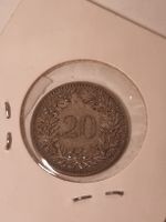 Silbermünze HELVETIA 20 Rappen 1859
