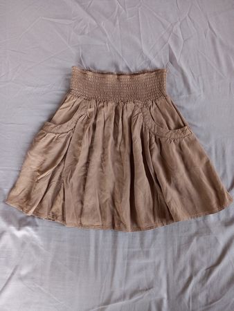 Jupe brune clair/beige en viscose