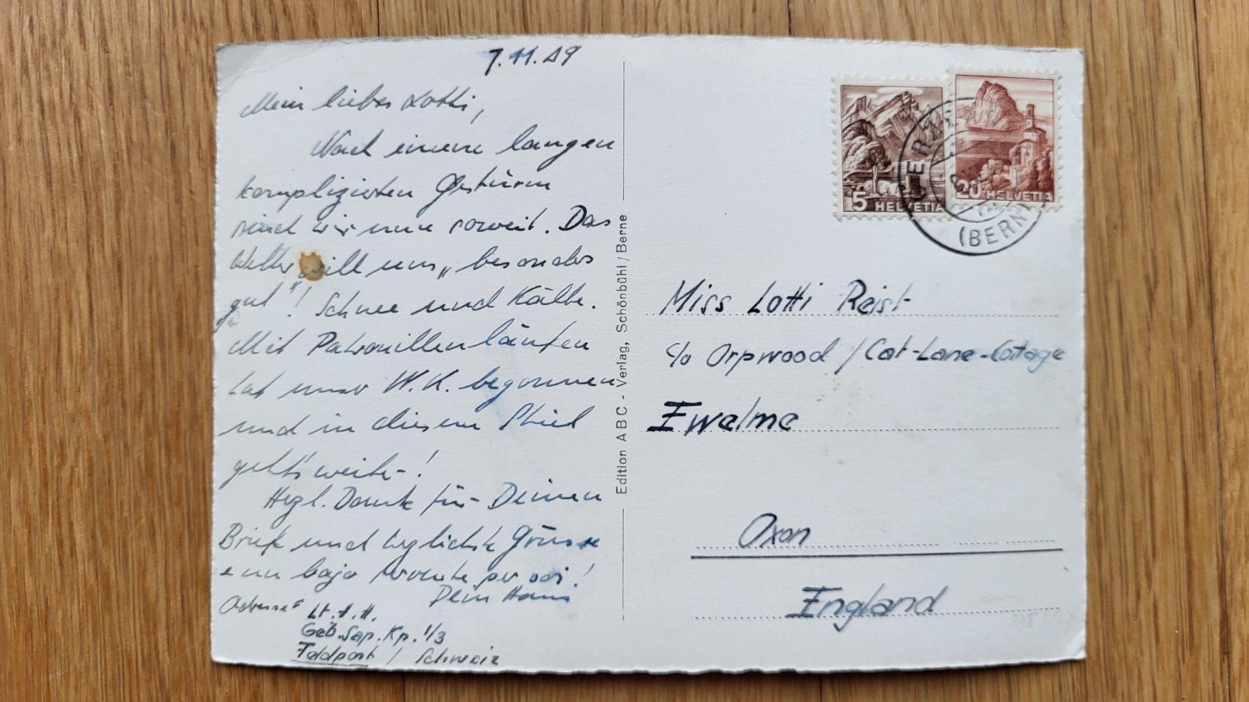 Cartoline postali: Gerzensee BE – Usato da Bäriswil BE venduto da mimi.86 1