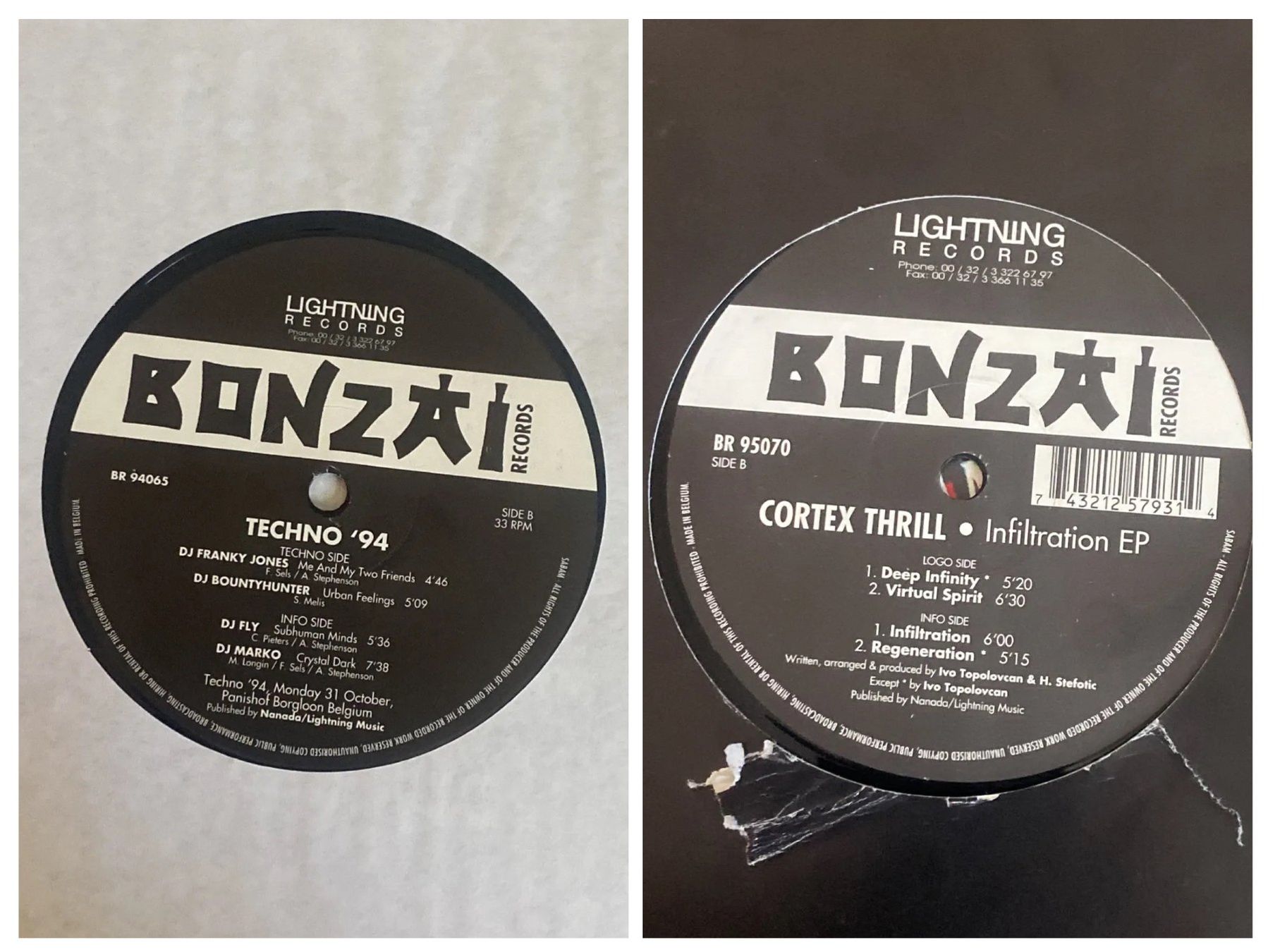 Dischi in vinile: 12 Vinyls Techno Bonzai Records – Usato da Thun venduto da charles75 3