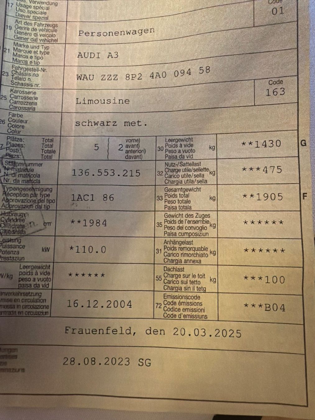 Audi Automobili: Audi A3 2.0TFSI – Usato da Siblingen venduto da Zaidan.Auto_Ankauf 8