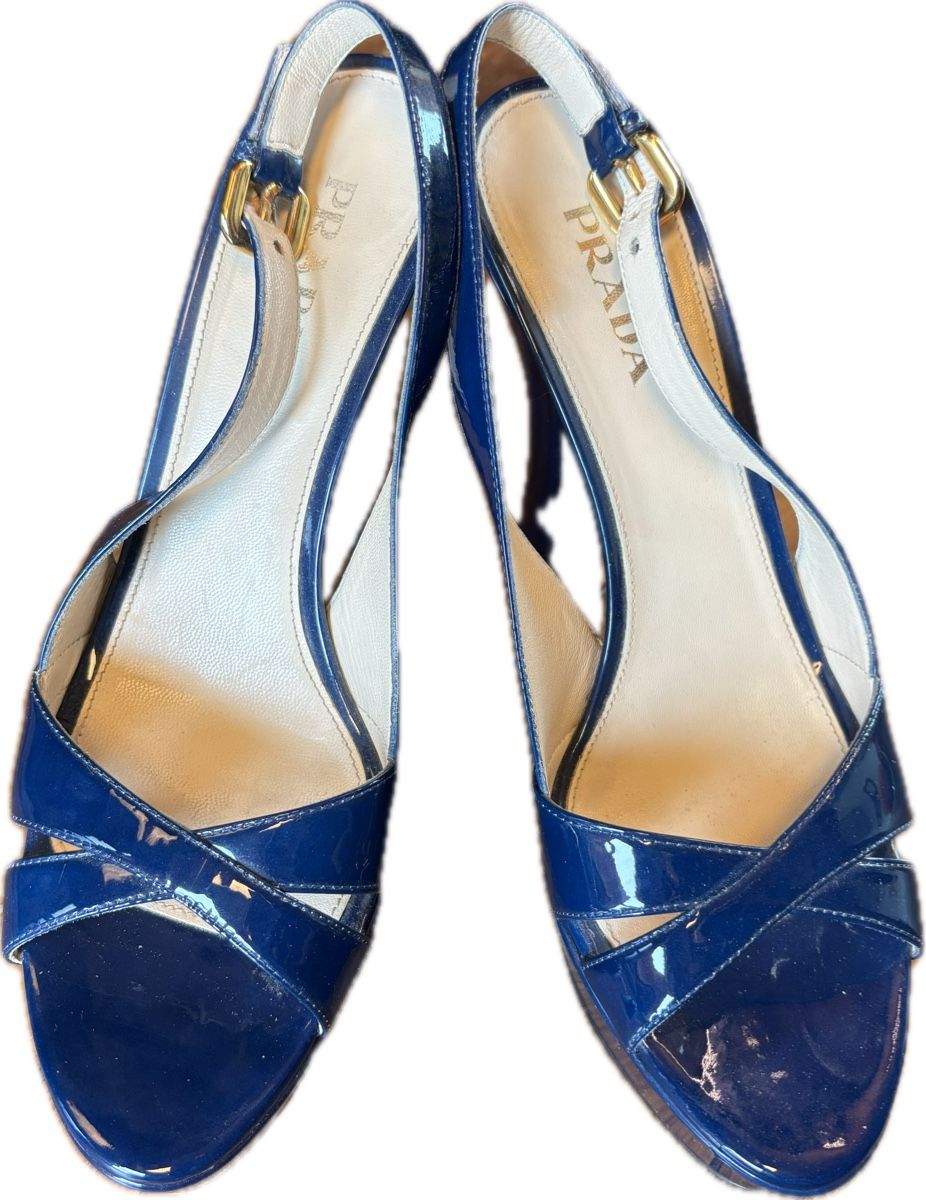 Prada Scarpe da donna: Sandales Prada bleu roi 39.5 – Usato da Dotzigen venduto da SecondHandGems