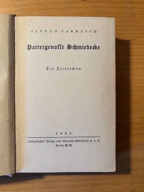 Bücher: Buch von 1934: "PG Schmiedecke" – Gebraucht aus Seon von retep012 1