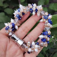 Lapislazuli Perlen Echt Armband Bracelet lapis-lazuli 20.5cm