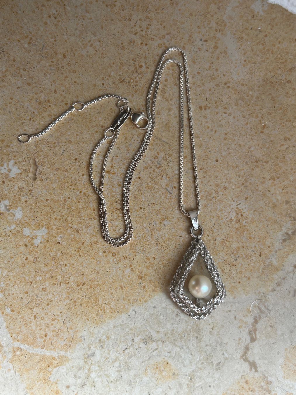 Catenine: Silberkette mit Perle, Vintage 925 – Usato da Basel venduto da bellespirit 2