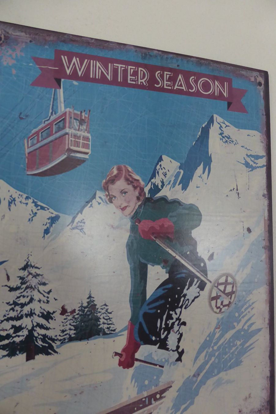 Insegne: Blechschild - Ski Wintersaison – Usato da Brunnadern venduto da vapiano 1
