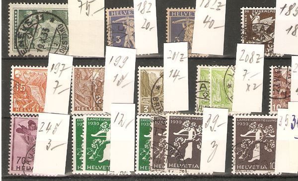 Tutti i francobolli: Los 17 Marken gest. – Usato da Lausanne venduto da Whorvath
