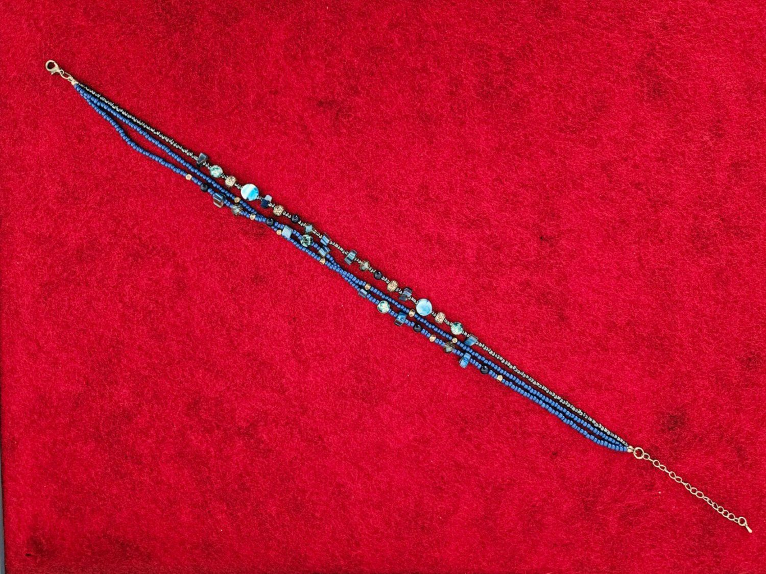 Catenine: Halskette Mehrreihig Blau mit Perlen – Usato da Menziken venduto da sura76 3