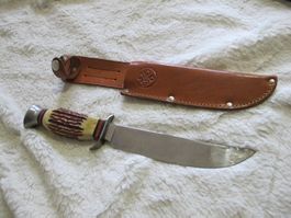 Jagdmesser Fischmesser Brazil Mundial M Lederscheide Vintage