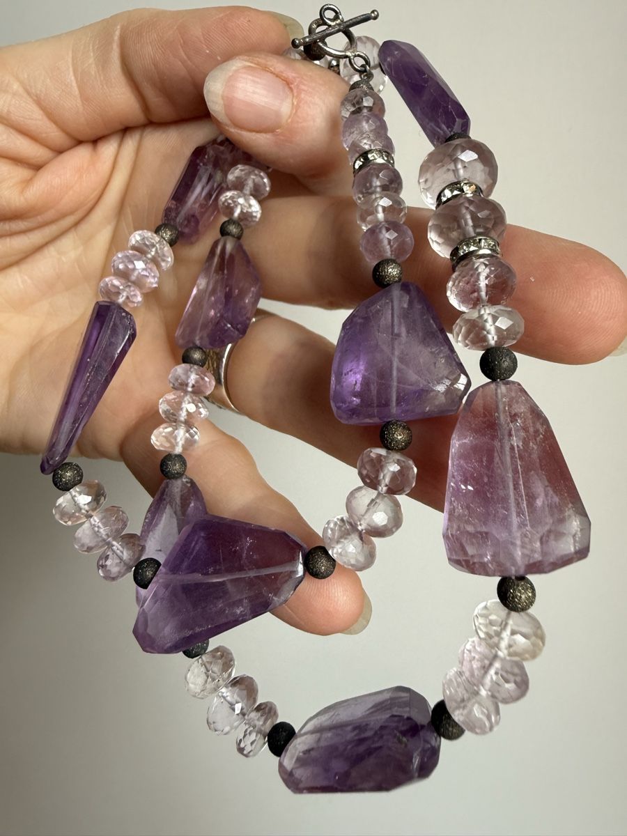 Catenine: Unikat - wunderbarte Kunzit, Amethyst Kette NEU – Nuovo e nell'imballaggio originale da Basel venduto da Chili007 5