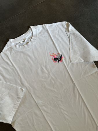 T-shirt bianca con stampa, size M, YOUTURN