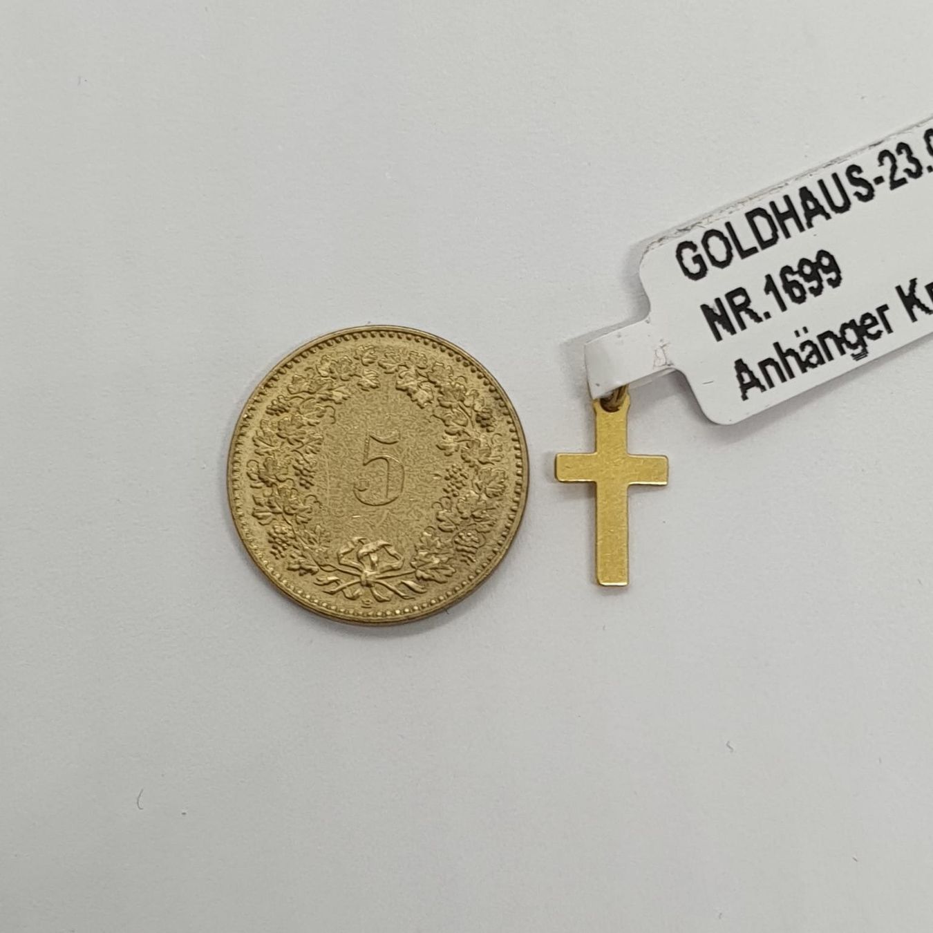 Ciondoli: Echt 18K Gold - Kreuz Anhänger – Usato da Luzern venduto da Goldhaus-Luzern 3