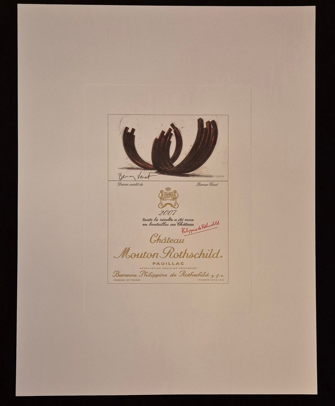 Arts picturaux & lithographies: Mouton Rothschild Litho, 2007, Bernar Venet – D'occasion à Luzern par Louis-XVI 1