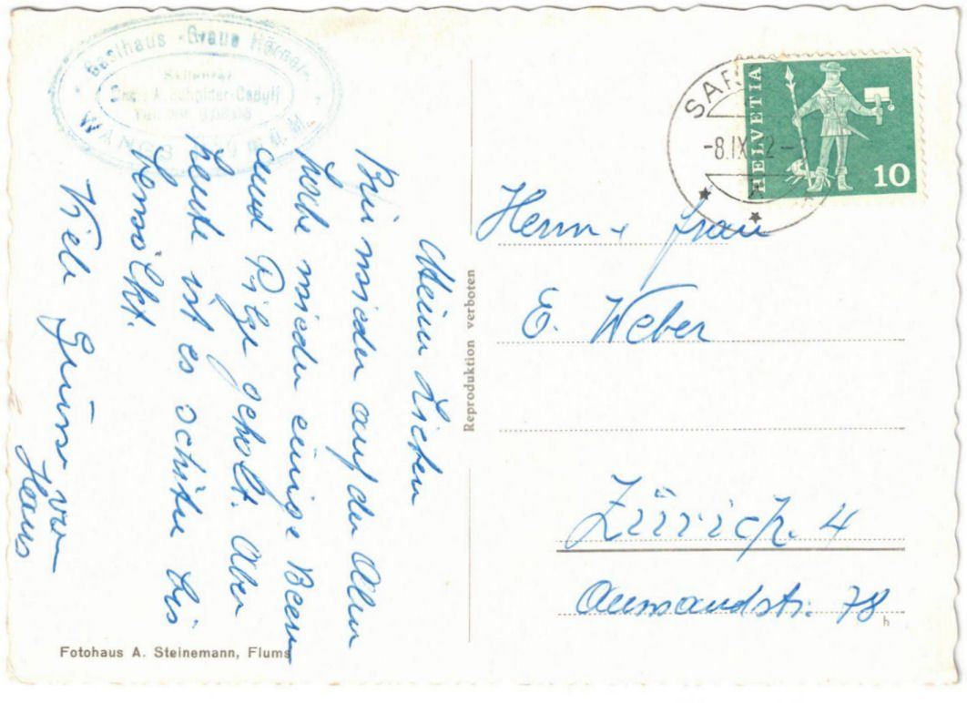 Cartoline postali: Wangs - Sessellift – Usato da Binningen venduto da Mountainrider 1