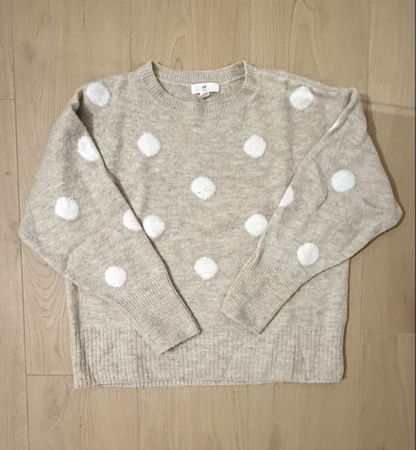 Pull H&M beige à pois blancs, état d'occasion