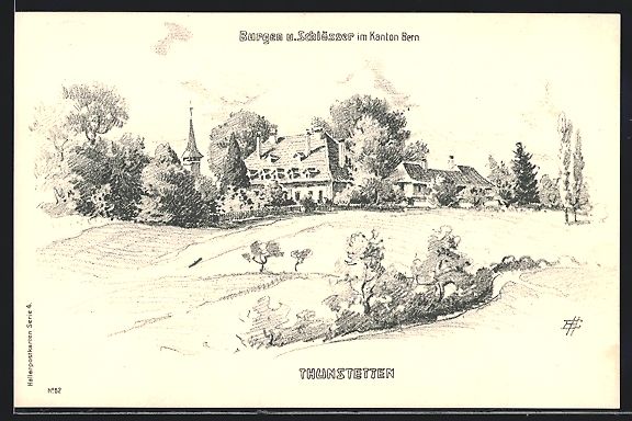 Cartoline postali: Thunstetten, Blick zum Schloss – Usato da Berlin venduto da bartko-reher