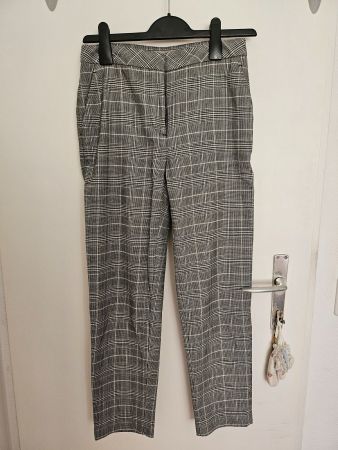 Business-Hose, schwarz-weiss-kariert, H&M, Grösse 34