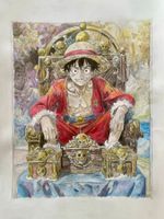 Monkey D Luffy  Piraten Thron Zeichnung /50cmx 65cm/ UNIKAT!