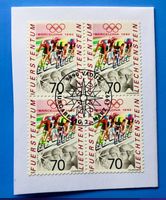 Briefmarken aus Liechtenstein 4 er Block mit Papier 