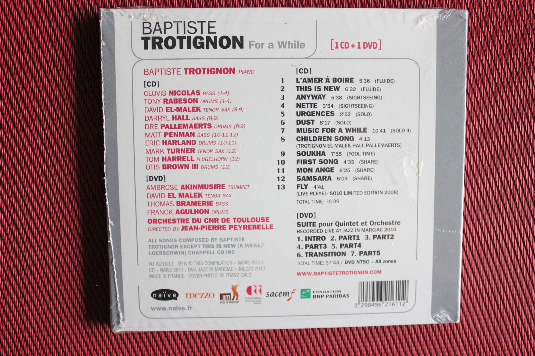 CDs: Baptiste Trotignon - For a While [New CD] With DVD – Neu und originalverpackt aus Geroldswil von CD-Verkauf-2022 1