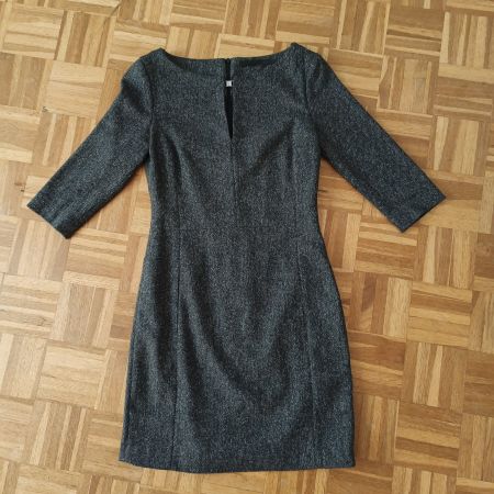 SET Schurwolle Kleid Gr 36 Damen Herbstkleid Wolle Bürokleid