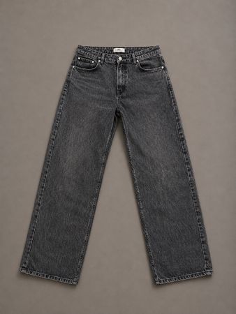 Zara Jean Schwarz Gr. 34, näturliche Waschung & Patina