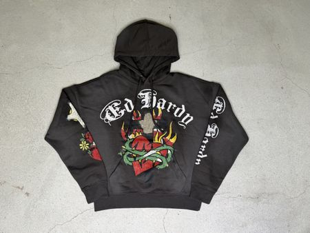 Ed Hardy Hoodie Heart Cross Y2K Tattoo-Art Gr.S