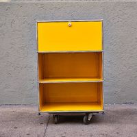 USM Regal/Schrank mit Klappe in Gelb