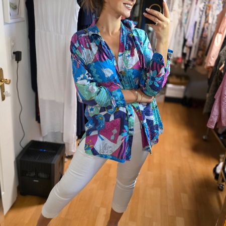 Peter Hahn 100% Seidenbluse XL – edel & vintage elegant
