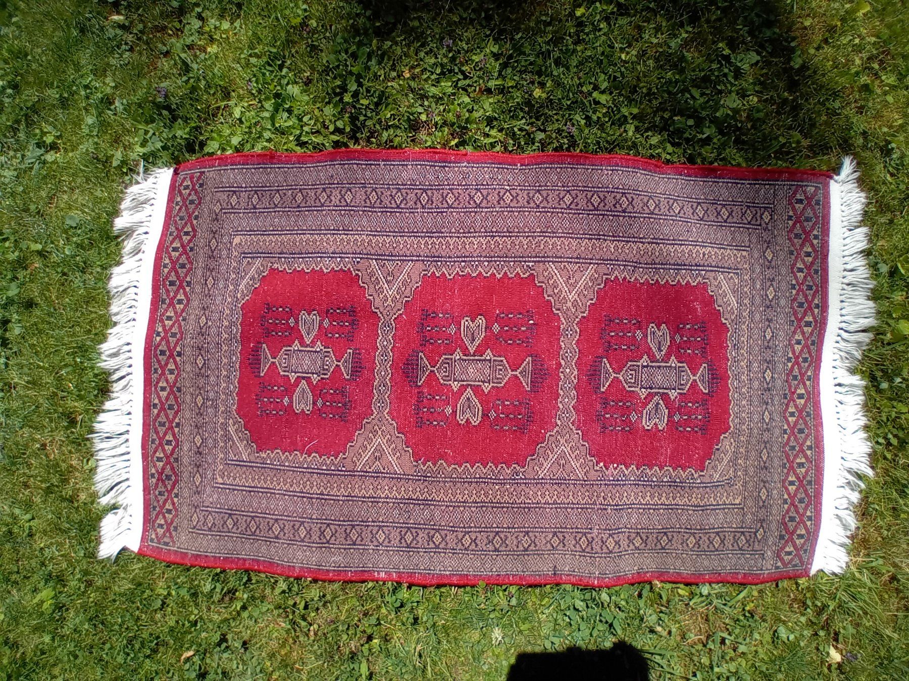 Teppiche: Echter, roter, handgeknüpfter Teppich – Gebraucht aus Elgg von Feuerpferd7777-1966 1