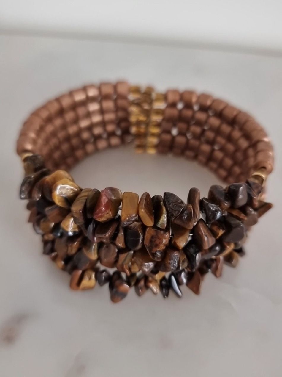 Bracciali & Braccialetti: Armreif - Edelstein Tigerauge Splitter – Nuovo (secondo la descrizione) da Zürich venduto da Nala2811