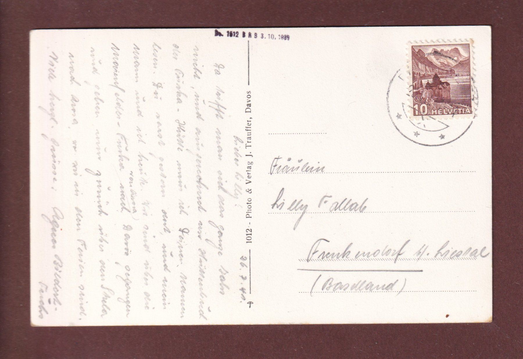 Cartoline postali: DAVOS - Schiahorn - 1941 – Usato da Pully venduto da nicecards 1