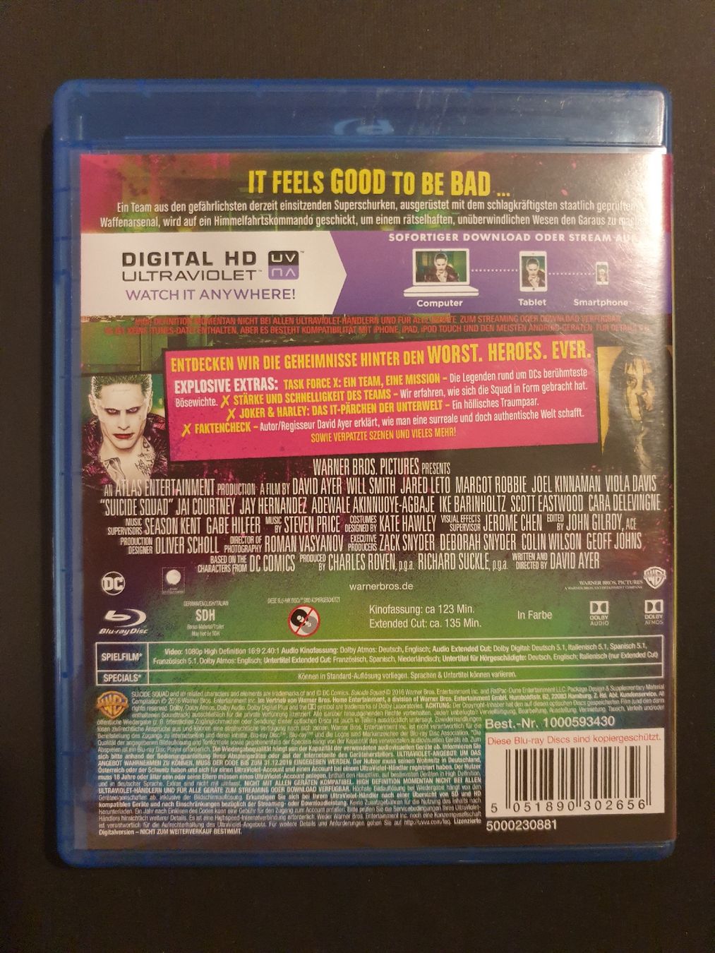 Tutti i DVDs: Suicide Squad Extended Cut Blu-ray + digital UV – Usato da Steffisburg venduto da Blue_bj5g 1
