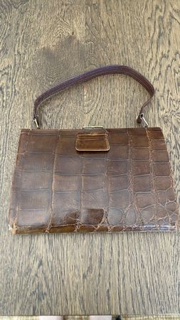 Handtasche braun - Vintage Sommer Leder altes Model  