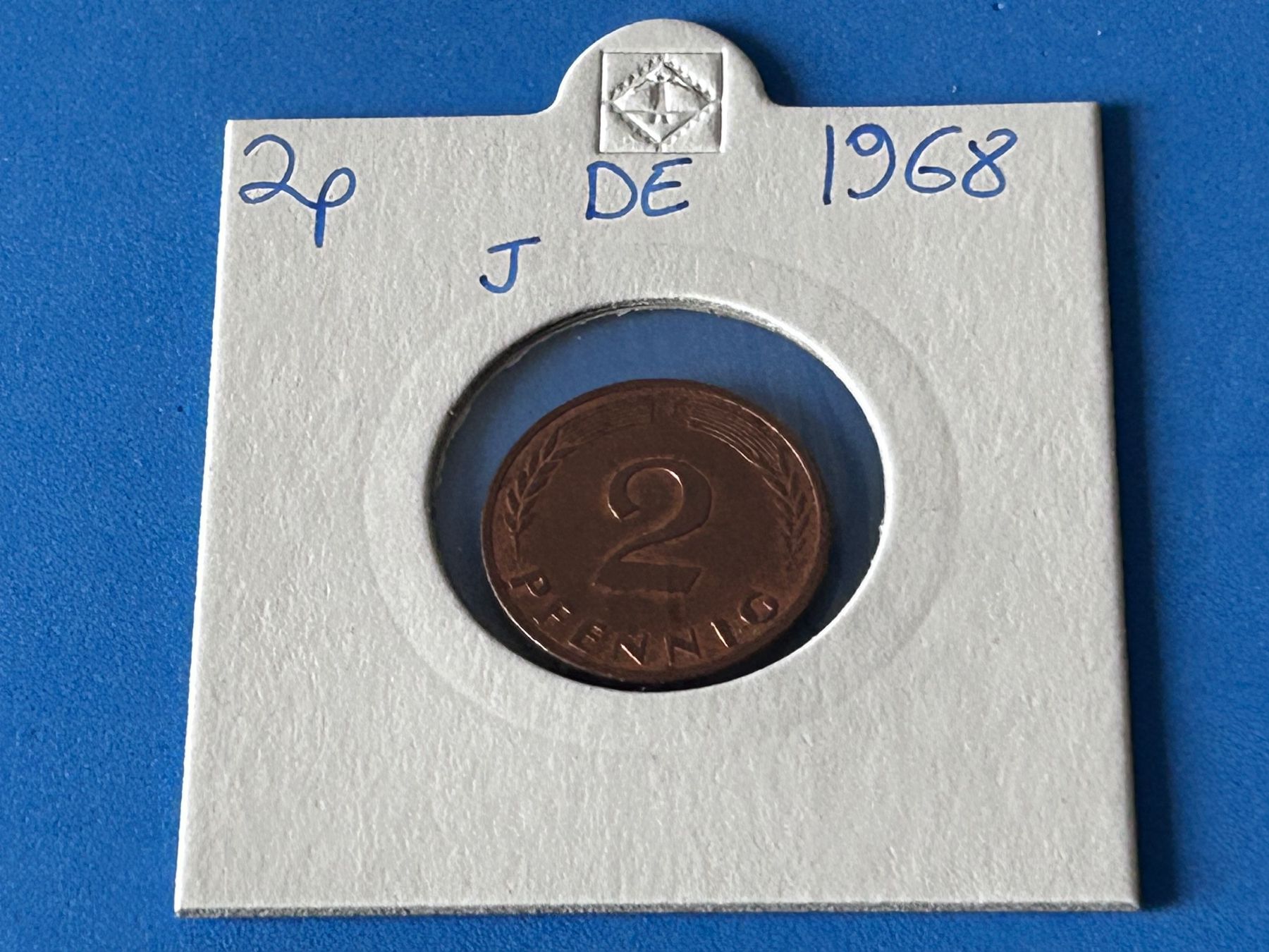 Tutti le monete: Germany - 2 Pfennigs 1968 J – Usato da Corcelles NE venduto da AJKader 4