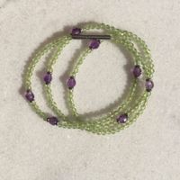 Peridot Kette mit Amethyst