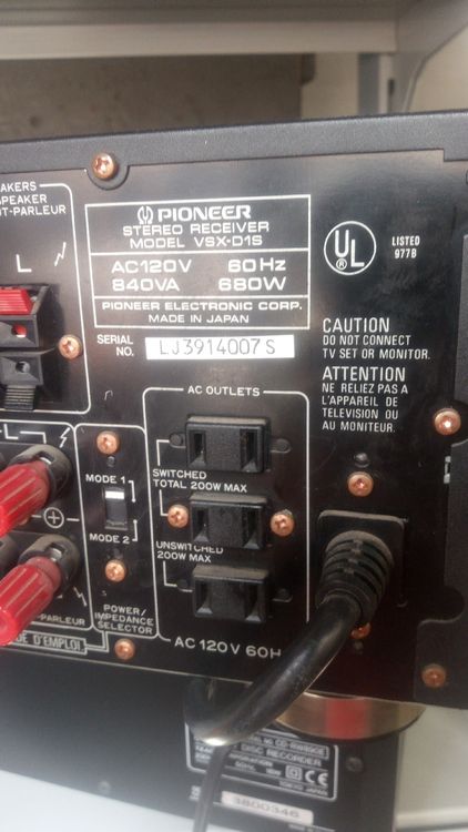 Pioneer Receiver: Pioneer VSX-D1S Stereo Receiver- Selten! – Gebraucht aus Belp von Guadalupe84 5
