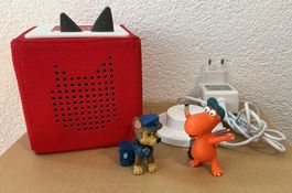 Tonibox rot mit Figuren PawPatrol Chase + Drache Kokosnuss