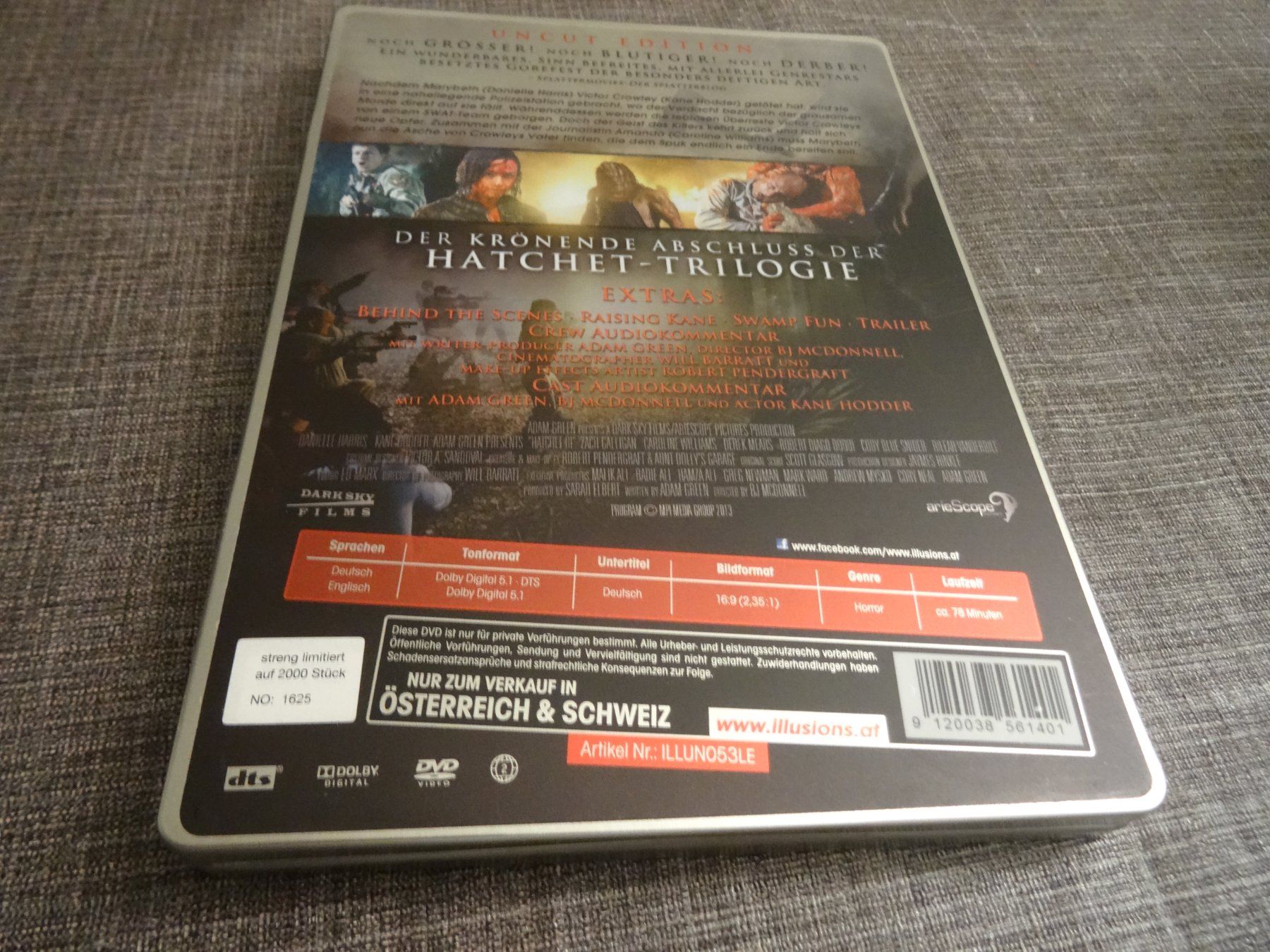 Tutti i DVDs: DVD Adam Green's Hatchet III 3 Uncut – Usato da Olten venduto da Disc-Verkauf 2