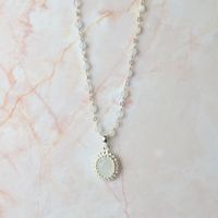 Rosenkranzkette Mondstein mit Anhänger (683.CHA188MO)