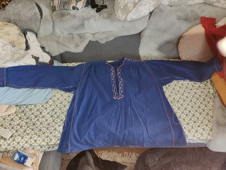 Toggenburger Bluse Gr. 46, Blau 